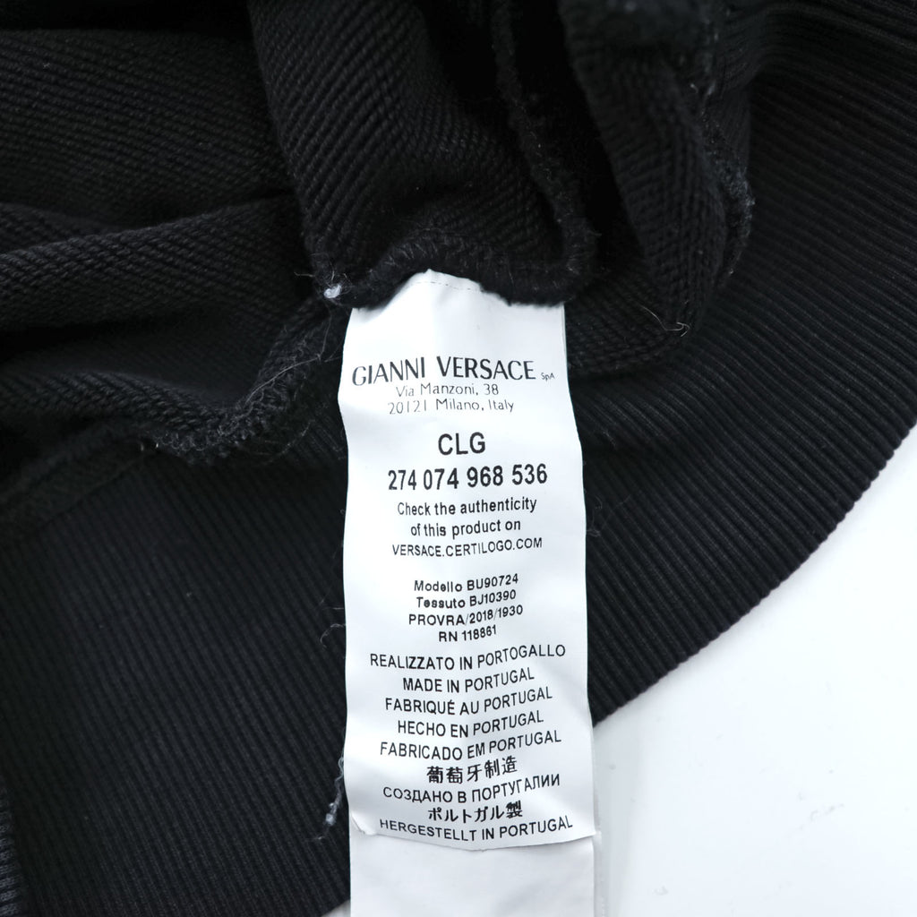 Versus Versace Black Crewneck Sweatshirt Box Logo Gianni Versace Signature Cotton Regular Fit Made in Portugal
