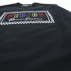 Versus Versace Black Crewneck Sweatshirt Box Logo Gianni Versace Signature Cotton Regular Fit Made in Portugal