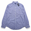 Ralph Lauren Gingham Checked Button-Down Shirt, Size L, White/Blue, Small Pony Embroidery, Slim Fit, Unused