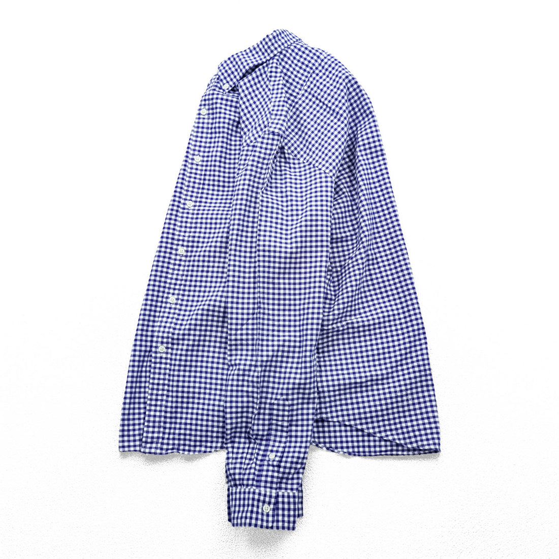 Ralph Lauren Gingham Checked Button-Down Shirt, Size L, White/Blue, Small Pony Embroidery, Slim Fit, Unused