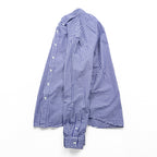 Ralph Lauren Gingham Checked Button-Down Shirt, Size L, White/Blue, Small Pony Embroidery, Slim Fit, Unused