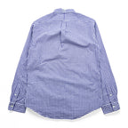 Ralph Lauren Gingham Checked Button-Down Shirt, Size L, White/Blue, Small Pony Embroidery, Slim Fit, Unused