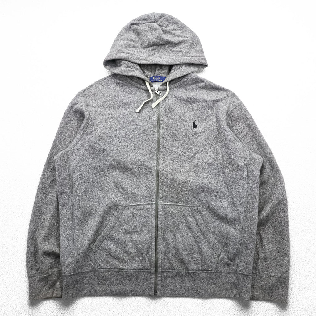 Polo Ralph Lauren Reverse Weave Zip Up Hoodie XL and up, Grey, Small Pony Embroidery