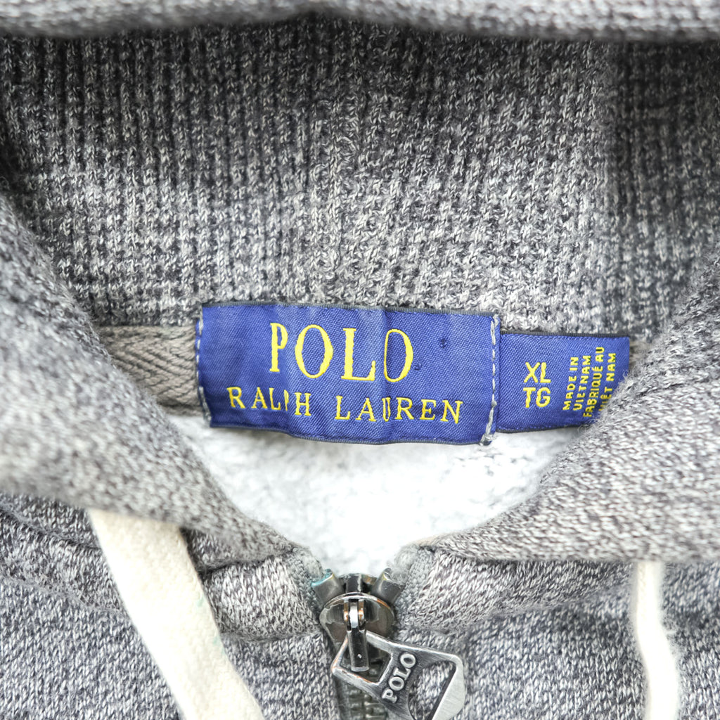 Polo Ralph Lauren Reverse Weave Zip Up Hoodie XL and up, Grey, Small Pony Embroidery