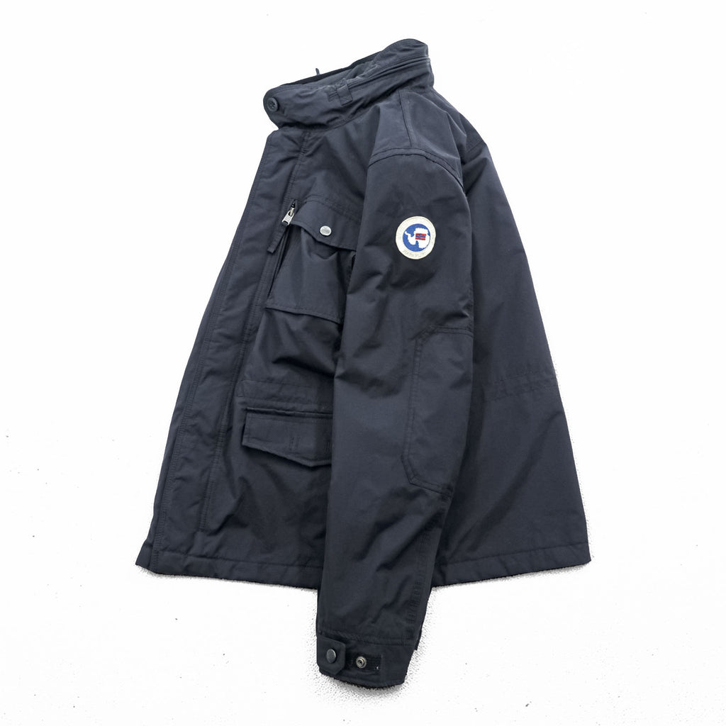 NAPAPIJRI M-65 Field Jacket Military Jacket L Black Waterproof Drawcord Padded Hoodie Storage