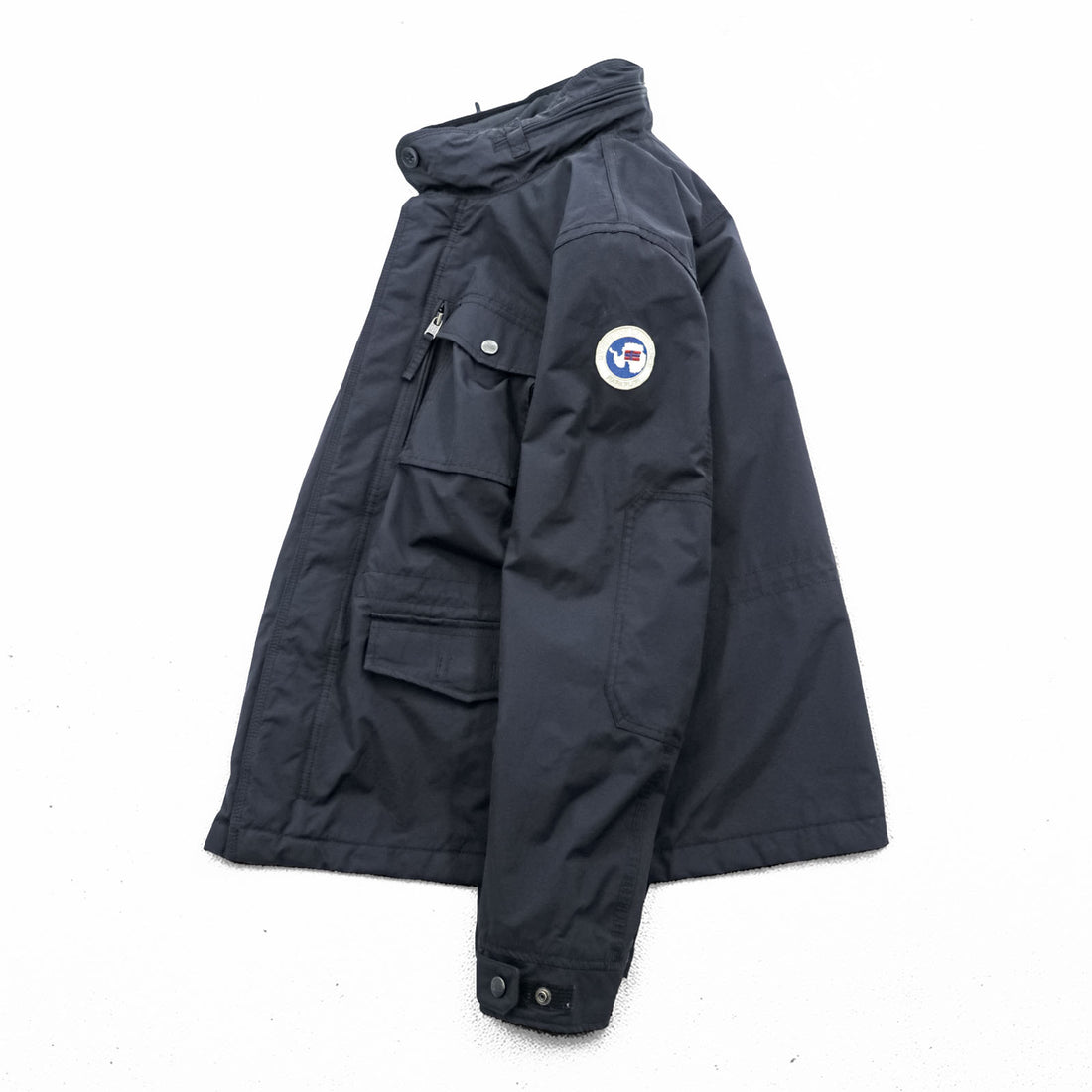 NAPAPIJRI M-65 Field Jacket Military Jacket L Black Waterproof Drawcord Padded Hoodie Storage