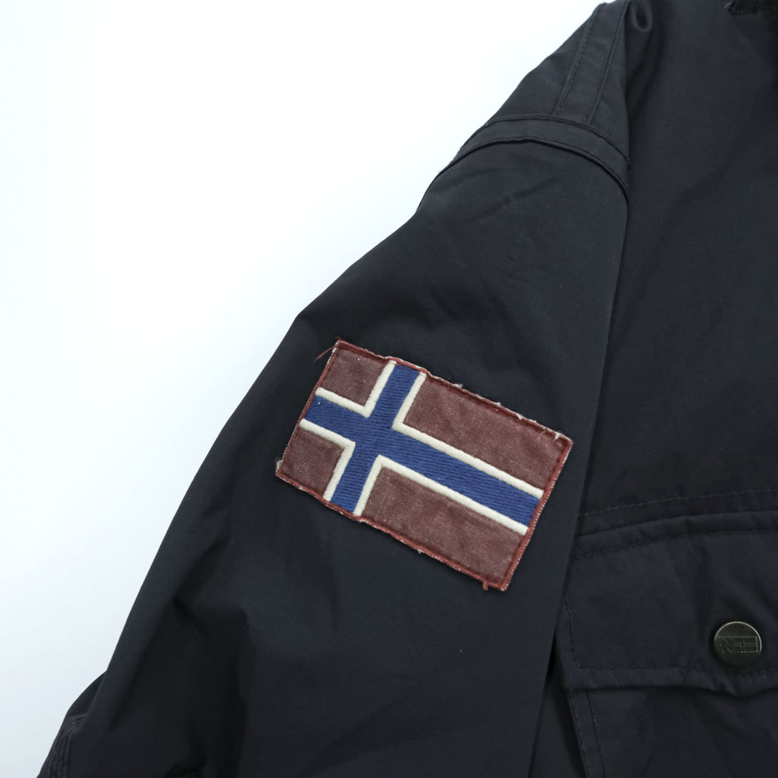 NAPAPIJRI M-65 Field Jacket Military Jacket L Black Waterproof Drawcord Padded Hoodie Storage