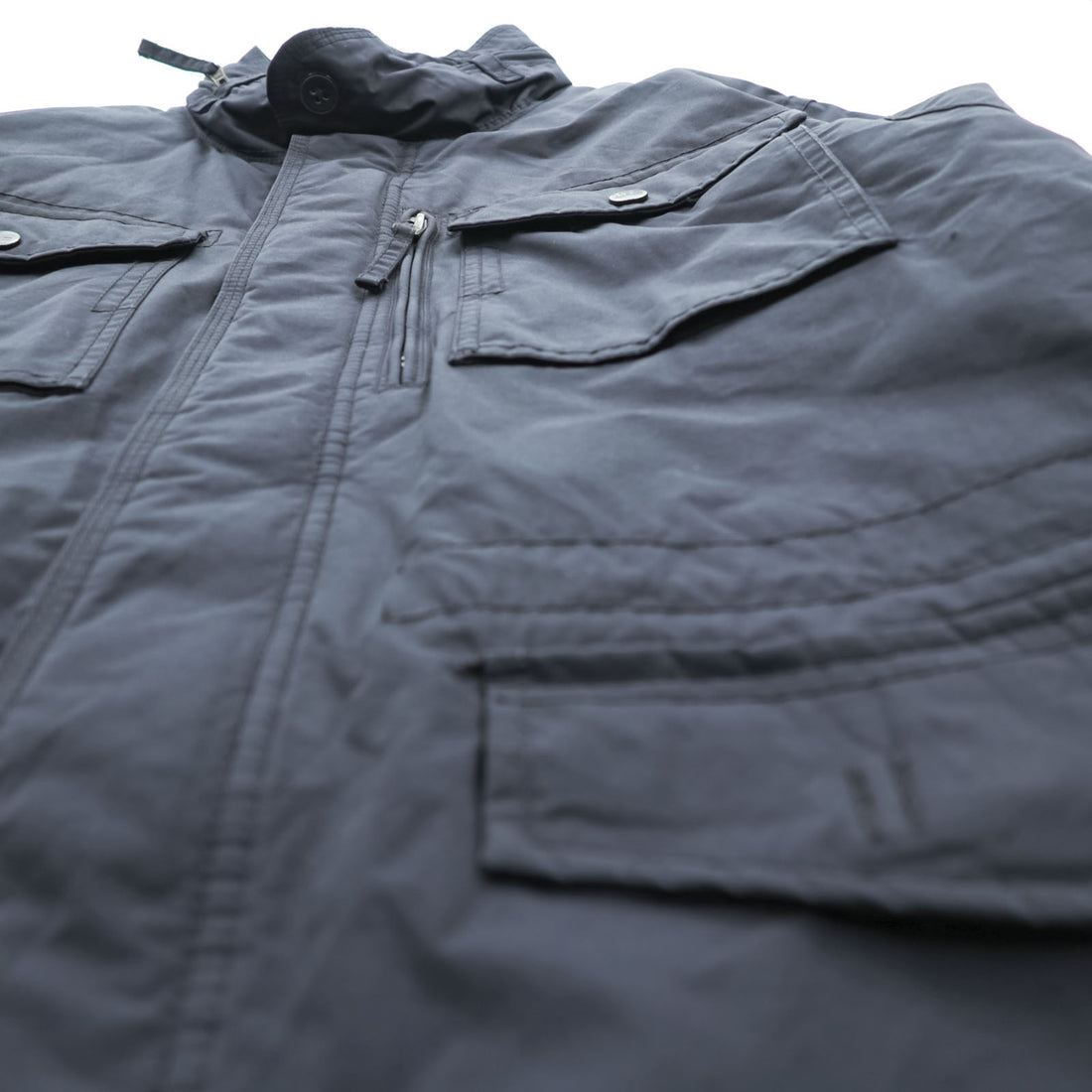 NAPAPIJRI M-65 Field Jacket Military Jacket L Black Waterproof Drawcord Padded Hoodie Storage