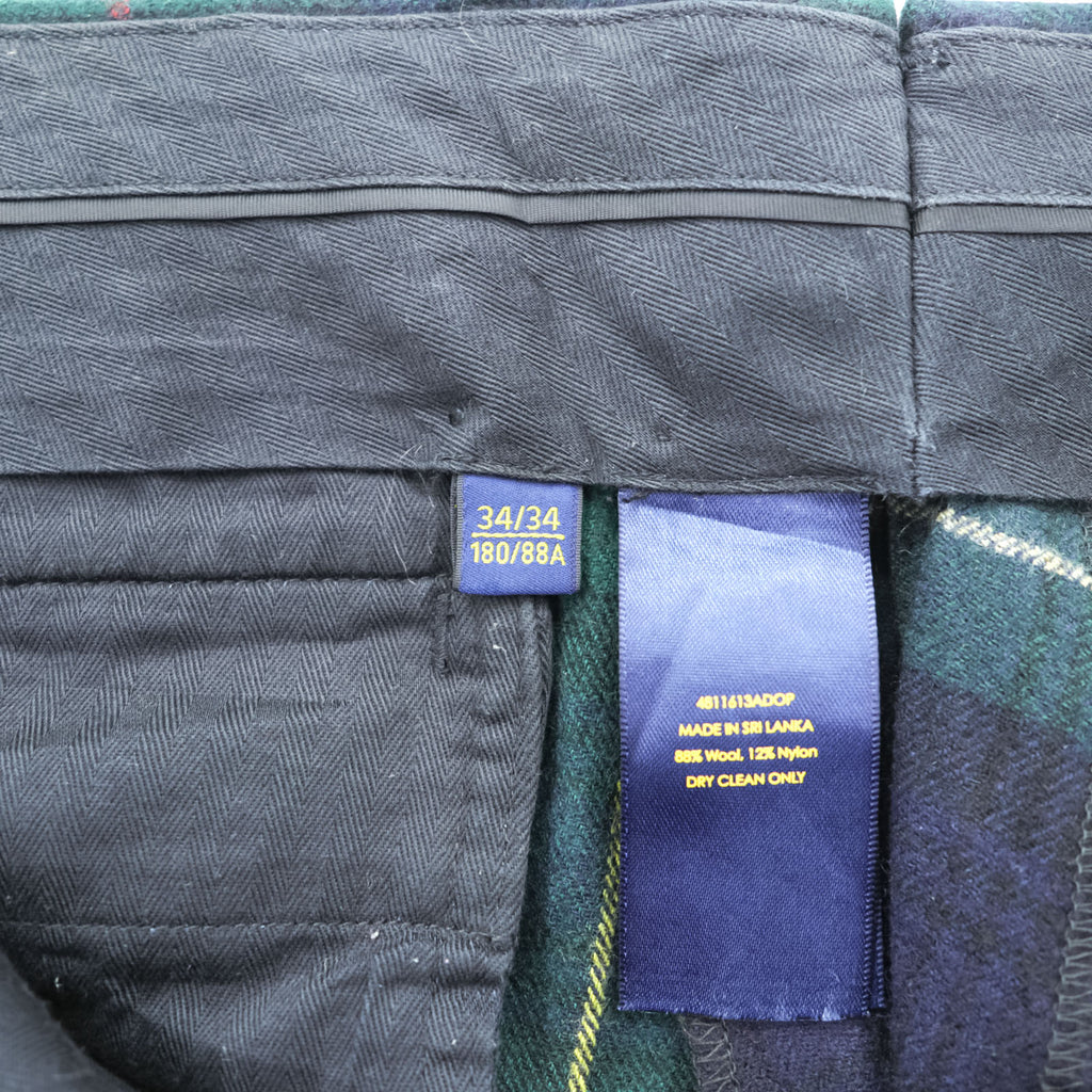 Polo Ralph Lauren ブラックウォッチ スラックス パンツ L タータンチェック SLIM FIT 羊毛 ラムウール