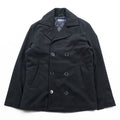 Polo Ralph Lauren 90s Pea Coat XL Black Wool Melton Quilted Liner