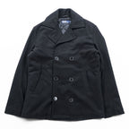 Polo Ralph Lauren 90s Pea Coat XL Black Wool Melton Quilted Liner