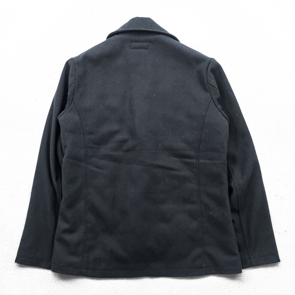 Polo Ralph Lauren 90s Pea Coat XL Black Wool Melton Quilted Liner