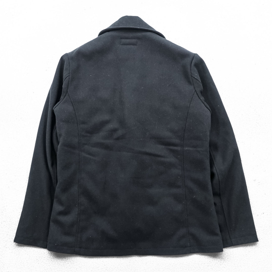 Polo Ralph Lauren 90s Pea Coat XL Black Wool Melton Quilted Liner