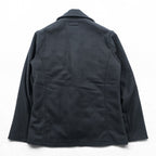 Polo Ralph Lauren 90s Pea Coat XL Black Wool Melton Quilted Liner