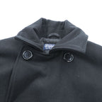 Polo Ralph Lauren 90s Pea Coat XL Black Wool Melton Quilted Liner