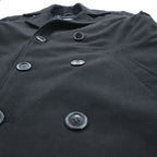 Polo Ralph Lauren 90s Pea Coat XL Black Wool Melton Quilted Liner