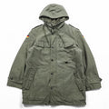 80s German Army Bundeswehr Olive Field Parka Hooded Fleece Lined Military Jacket Flag Patch Feuchter Ringelai