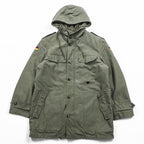 80s German Army Bundeswehr Olive Field Parka Hooded Fleece Lined Military Jacket Flag Patch Feuchter Ringelai