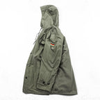 80s German Army Bundeswehr Olive Field Parka Hooded Fleece Lined Military Jacket Flag Patch Feuchter Ringelai