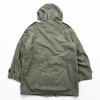 80s German Army Bundeswehr Olive Field Parka Hooded Fleece Lined Military Jacket Flag Patch Feuchter Ringelai