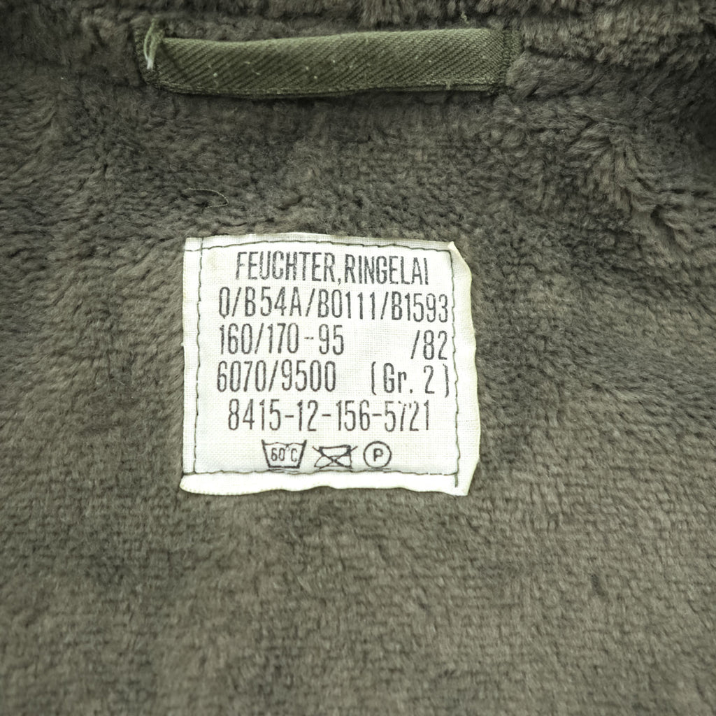 80s German Army Bundeswehr Olive Field Parka Hooded Fleece Lined Military Jacket Flag Patch Feuchter Ringelai