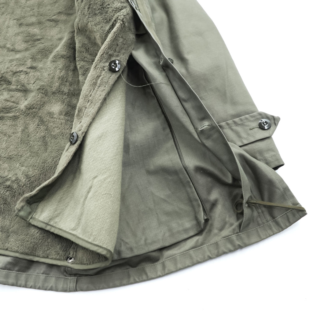 80s German Army Bundeswehr Olive Field Parka Hooded Fleece Lined Military Jacket Flag Patch Feuchter Ringelai