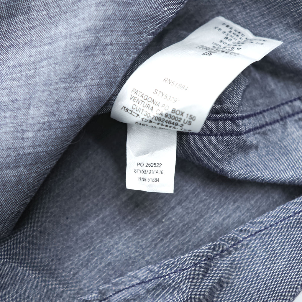 Patagonia Bluffside Chambray Shirt Blue S 53791