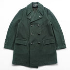 Gloverall 80年代 英国製 ヴィンテージ ダブルブレスト ピーコート L ダークグリーン メルトン ウール 裏地チェック イングランド製