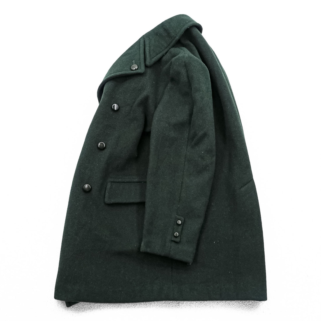 Gloverall 80年代 英国製 ヴィンテージ ダブルブレスト ピーコート L ダークグリーン メルトン ウール 裏地チェック イングランド製