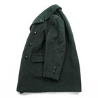 Gloverall 80年代 英国製 ヴィンテージ ダブルブレスト ピーコート L ダークグリーン メルトン ウール 裏地チェック イングランド製