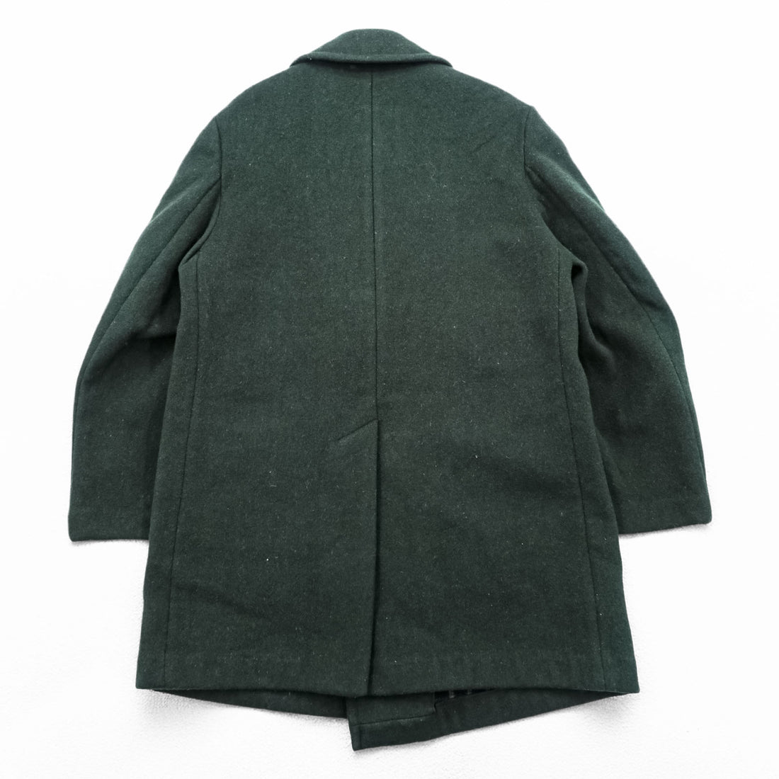 Gloverall 80年代 英国製 ヴィンテージ ダブルブレスト ピーコート L ダークグリーン メルトン ウール 裏地チェック イングランド製