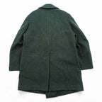 Gloverall 80年代 英国製 ヴィンテージ ダブルブレスト ピーコート L ダークグリーン メルトン ウール 裏地チェック イングランド製