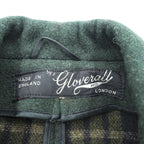 Gloverall 80年代 英国製 ヴィンテージ ダブルブレスト ピーコート L ダークグリーン メルトン ウール 裏地チェック イングランド製