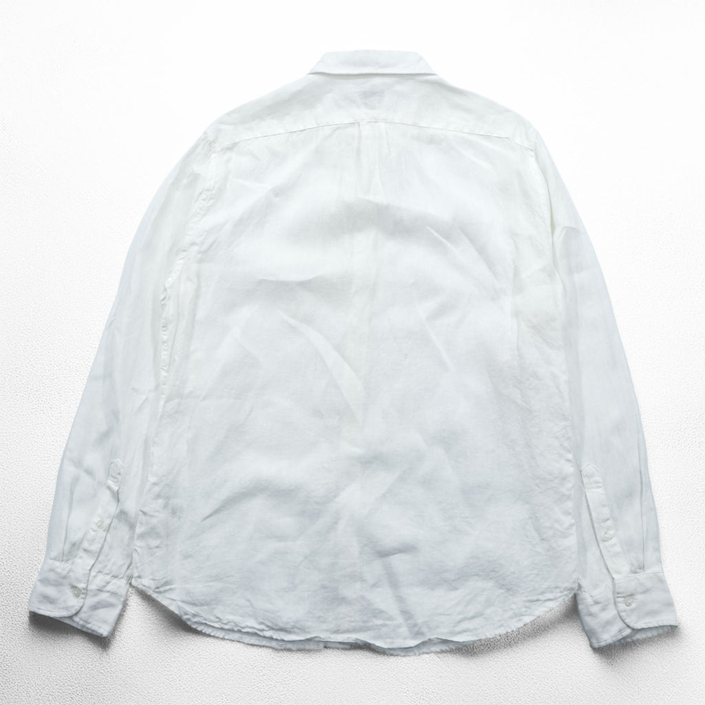 J.CREW Irish Linen Button-Down Shirt, Size L, White, Slim Fit, Unused, K7899