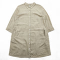 Everlily Beige Linen Blend Shirt Dress Long Button Front Tunic Dress 3/4 Sleeve Pockets Size L Made in India