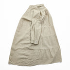 Everlily Beige Linen Blend Shirt Dress Long Button Front Tunic Dress 3/4 Sleeve Pockets Size L Made in India