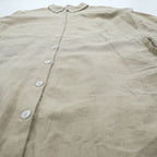 Everlily Beige Linen Blend Shirt Dress Long Button Front Tunic Dress 3/4 Sleeve Pockets Size L Made in India