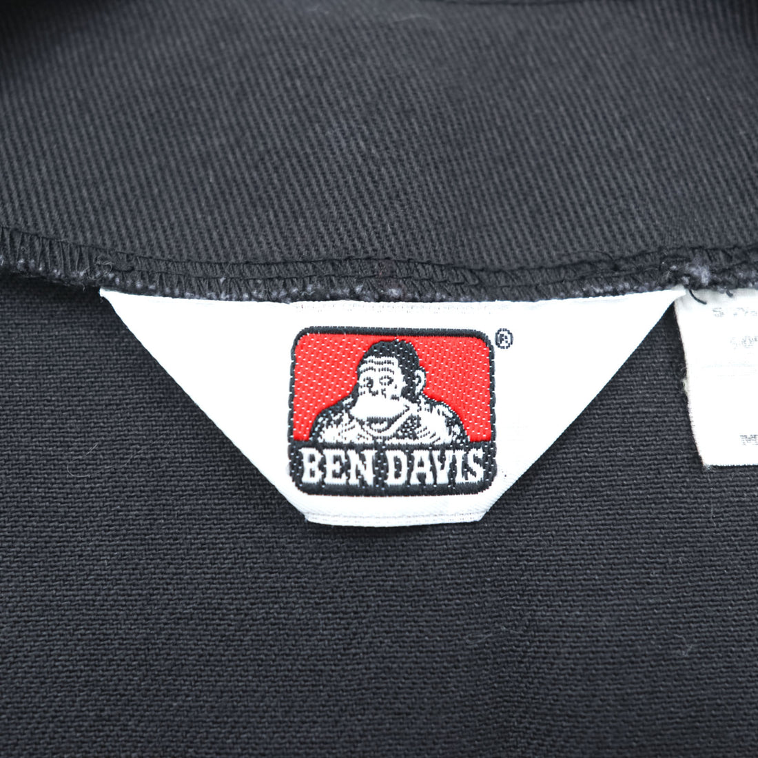 BEN DAVIS USA製 コットンツイル ワークベスト S ブラック スナップボタン チェーンステッチ ロゴ 刺繍