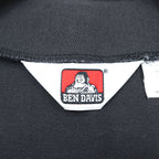 BEN DAVIS USA製 コットンツイル ワークベスト S ブラック スナップボタン チェーンステッチ ロゴ 刺繍