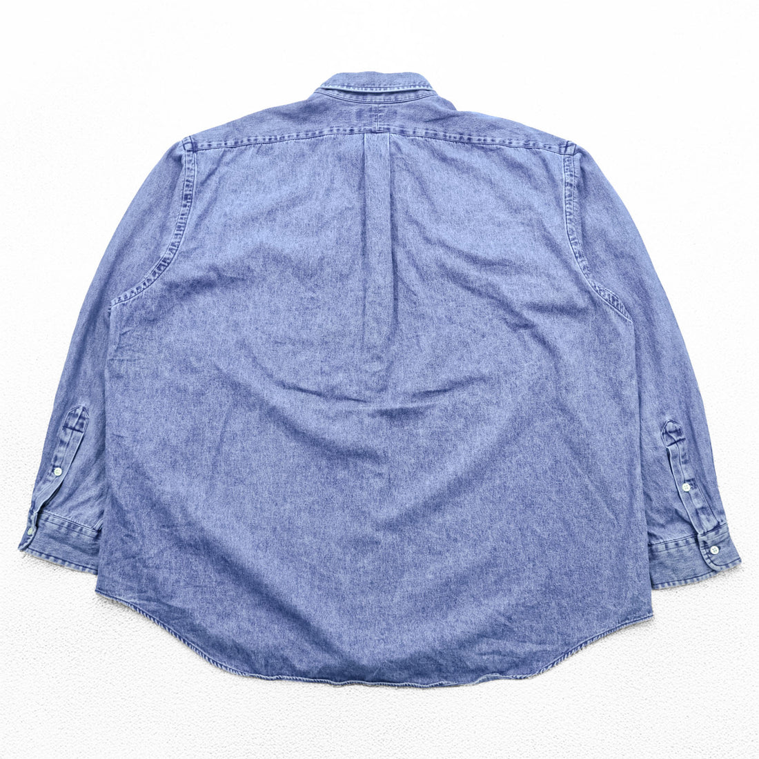 Ralph Lauren 90年代 ボタンダウン デニムシャツ 2XL インディゴ ブルー BIG SHIRT 胸ポケット スモールポニー刺繍