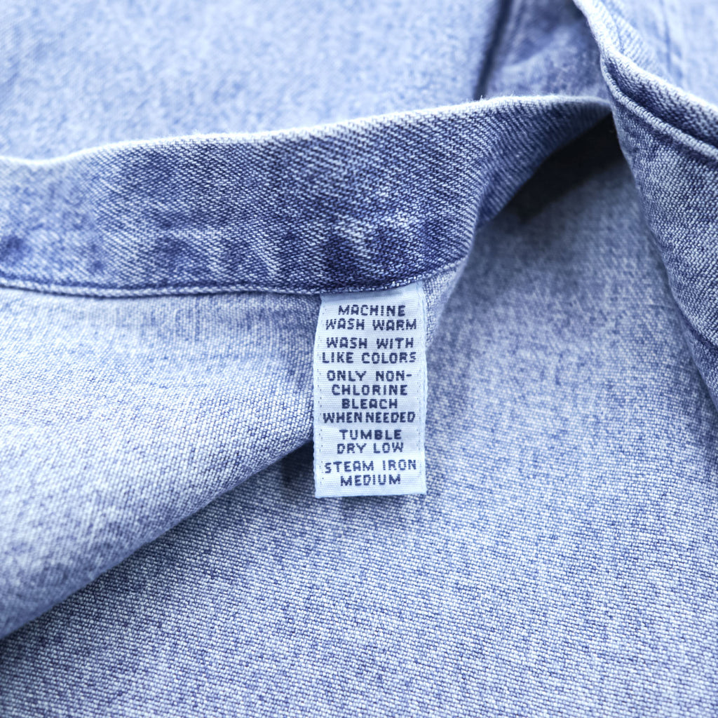Ralph Lauren 90年代 ボタンダウン デニムシャツ 2XL インディゴ ブルー BIG SHIRT 胸ポケット スモールポニー刺繍