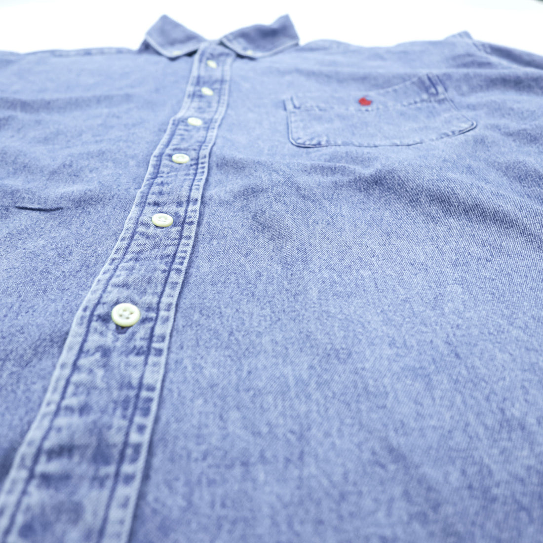 Ralph Lauren 90年代 ボタンダウン デニムシャツ 2XL インディゴ ブルー BIG SHIRT 胸ポケット スモールポニー刺繍