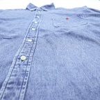 Ralph Lauren 90年代 ボタンダウン デニムシャツ 2XL インディゴ ブルー BIG SHIRT 胸ポケット スモールポニー刺繍