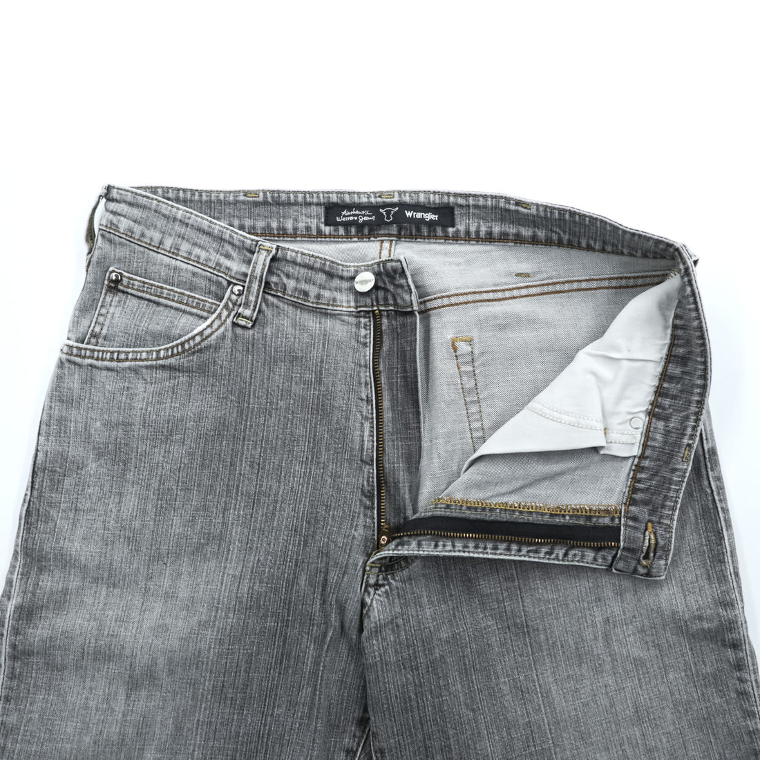 Wrangler Denim Pants Jeans L Gray Stretch W0433