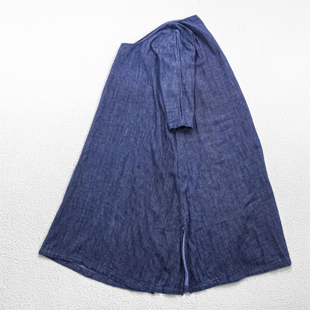 Kapital Indigo Cotton Dress Short Sleeve A-Line Denim Style Made in Japan Size S