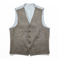 Loro Piana イタリア製 ヘリンボーン ジレ ウールベスト S ブラウン Superfine Wool ストライプ EIDOS NAPOLI