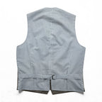 Loro Piana イタリア製 ヘリンボーン ジレ ウールベスト S ブラウン Superfine Wool ストライプ EIDOS NAPOLI