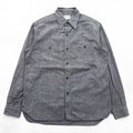 BUZZ RICKSON'S Japan-Made Chambray Work Shirt, Size M, Gray, Cotton Cover, Black Chambray, BR26082