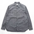 BUZZ RICKSON'S Japan-Made Chambray Work Shirt, Size M, Gray, Cotton Cover, Black Chambray, BR26082