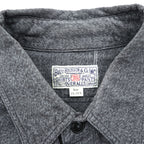 BUZZ RICKSON'S Japan-Made Chambray Work Shirt, Size M, Gray, Cotton Cover, Black Chambray, BR26082